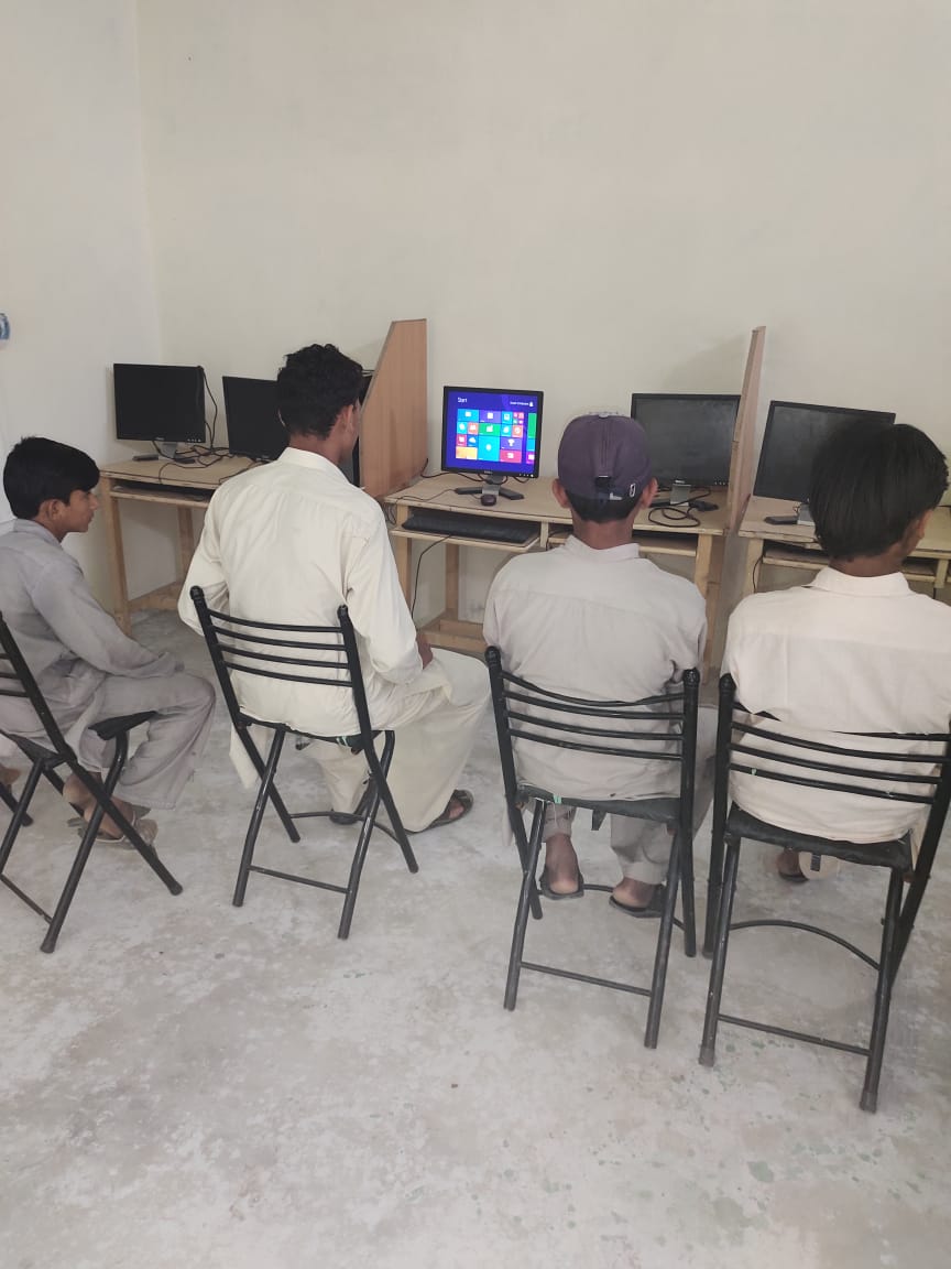 Students learning at the computer lab